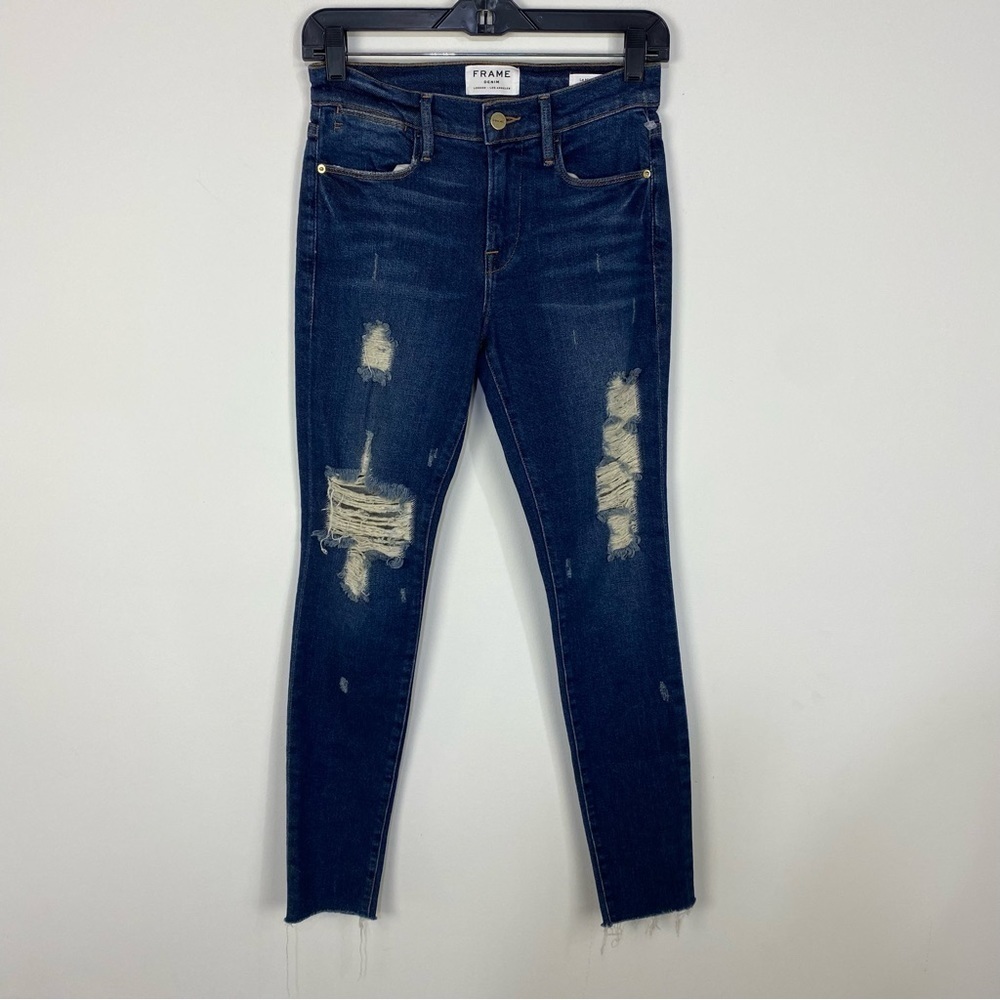 Frame Le High Skinny Distressed ripped denim jeans